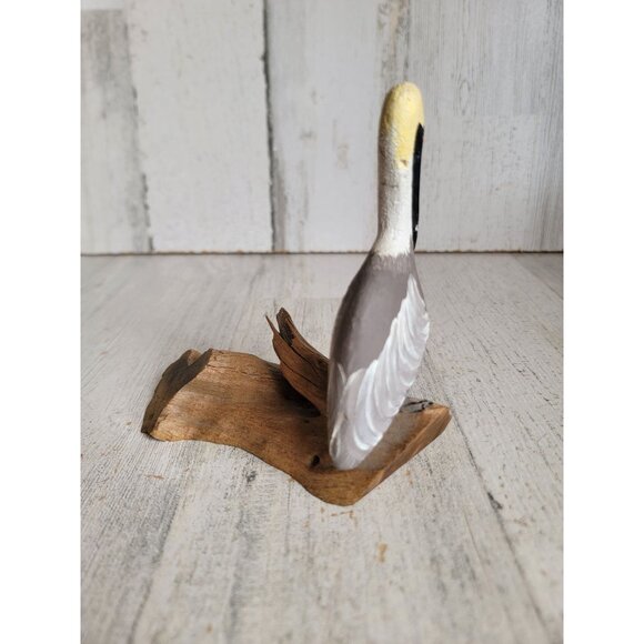 Whitten pelican wooden bird home decor vintage unique nature - Picture 5 of 7